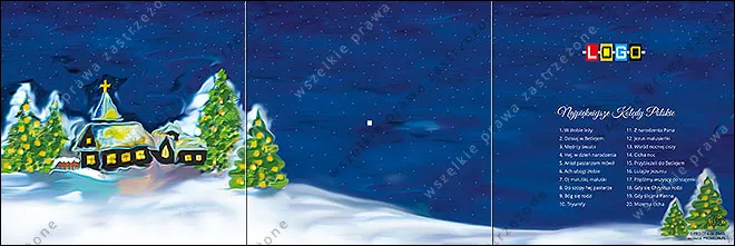 Kartka BK-246 Nocna wieś z rozświetlonym kościółkiem, tył