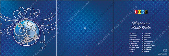 Kartka BK-279 Błękitna ozdoba w granatowe kropki, tył