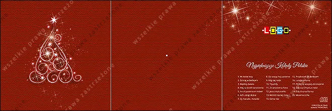 Kartka BK-299 Drzewko ze spiral w karminie, tył