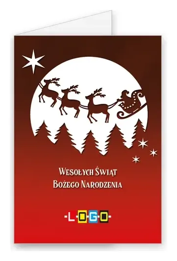 Karnet świąteczny BN1 „Nocna jazda Mikołaja w saniach”, okładka