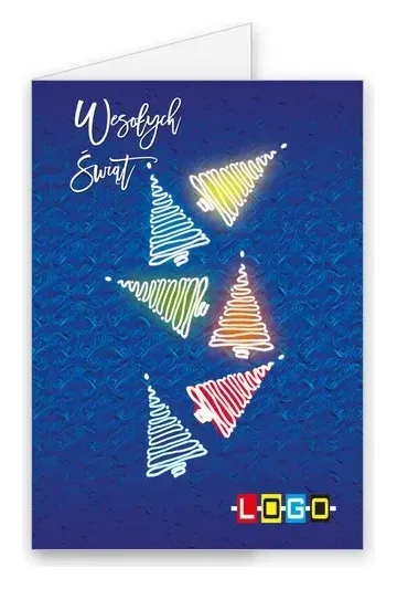 Karnet świąteczny BN1 „Spiralne choinki w sześciu barwach”, okładka