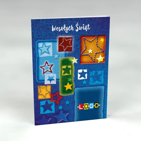 Patchwork z barwnych kwadratów: karnet BN1 stojący, przód