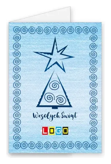 Karnet świąteczny BN1 „Choinka w spiralnej ramce”, okładka