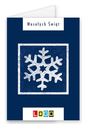Karnet świąteczny BN1 „Wzorzysty płatek na granacie”, okładka