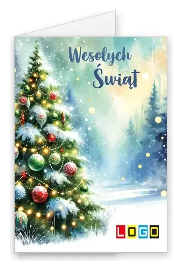 Karnet świąteczny BN1 „Choinka w zamglonym błękicie”, okładka