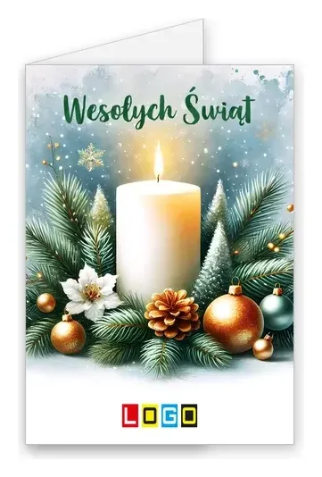 Karnet świąteczny BN1 „Płomień w zimowym błękicie”, okładka