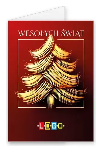 Karnet świąteczny BN1 „Żółta choinka z fal”, okładka