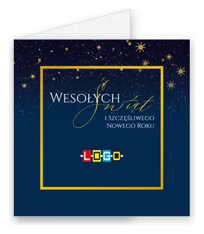 Karnet świąteczny BN2 „Biały napis na granacie”, okładka