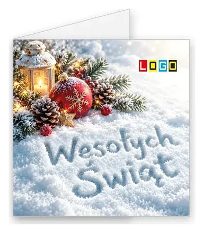 Karnet świąteczny BN2 „Latarnia w śnieżnym puchu”, okładka