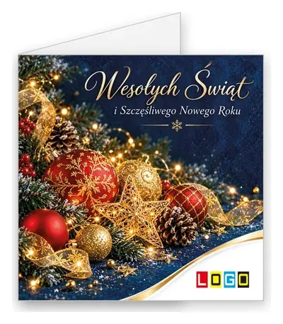 Karnet świąteczny BN2 „Ażurowe gwiazdy wśród bombek”, okładka