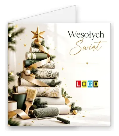 Karnet świąteczny BN2 „Tapety ułożone w drzewko”, okładka