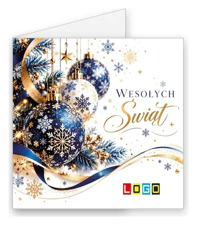 Karnet świąteczny BN2 „Trzy bombki wśród szronu”, okładka