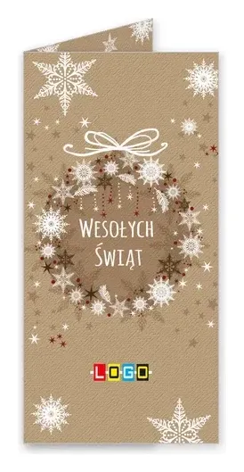 Karnet świąteczny BN3 „Biały wieniec na papierowym tle”, okładka