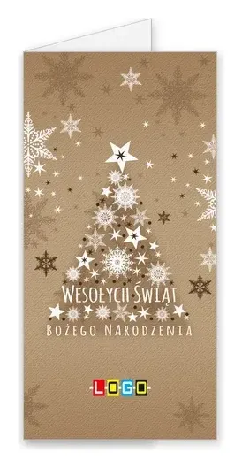 Karnet świąteczny BN3 „Śnieżynkowa choinka na beżu”, okładka