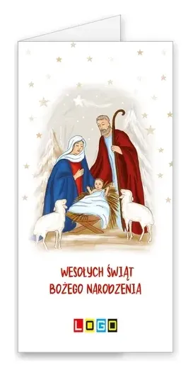 Karnet świąteczny BN3 „Narodziny wśród złotych gwiazdek”, okładka