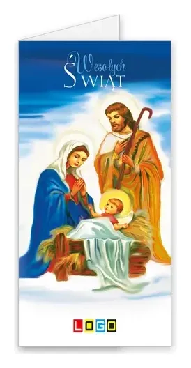 Karnet świąteczny BN3 „Maryja i Józef nad żłóbkiem”, okładka