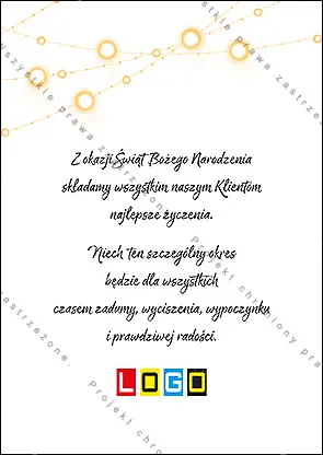 Kartka BZ1-080 Girlandy lampek nad ciemnym drewnem, tył