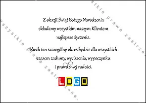 Kartka BZ1-146 Gwiazdy i śnieżynki na czerwieni, tył