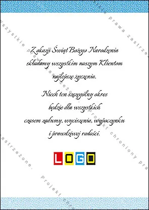 Kartka BZ1-179 Ludowy wzór w błękitnych gwiazdach, tył