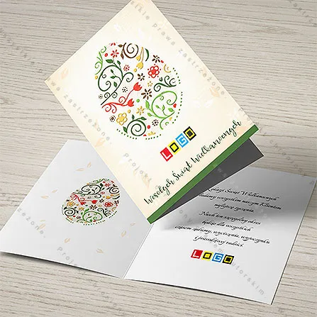 Karnet WN1-012 Tulipany i kwiatki w ornamencie, tył