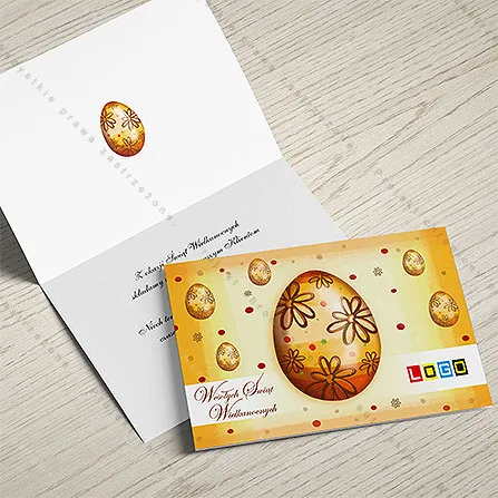 Karnet WN1-025 Brązowe kwiaty na żółtym tle, tył