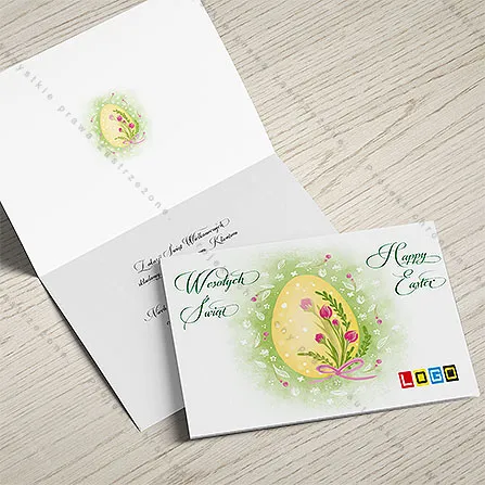 Karnet WN1-076 Tulipanowe jajo w zielonej mgiełce, tył