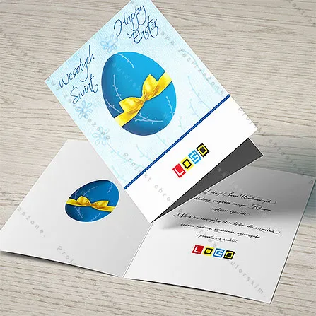 Karnet WN1-111 Jajo z żółtą wstążką, tył