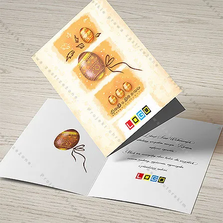 Karnet WN1-123 Trzy pomarańczowe prostokąty w pionie, tył