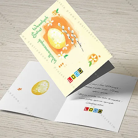 Karnet WN1-181 Pomarańczowa plama i pionowe życzenia, tył