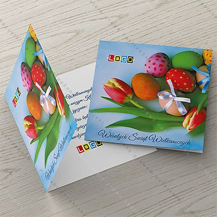 Karnet WN2-017 Tulipany wśród kolorowych jaj, tył