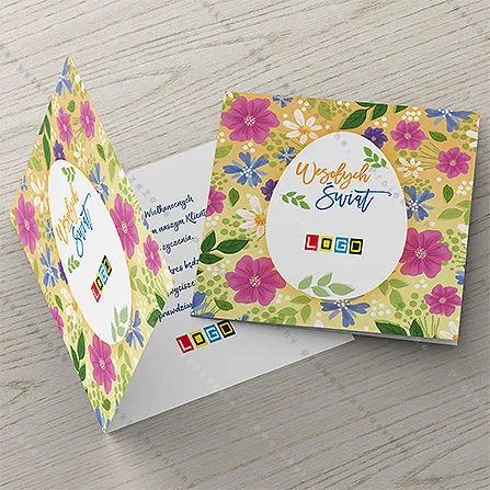 Karnet WN2-055 Biały owal wśród bławatków, tył