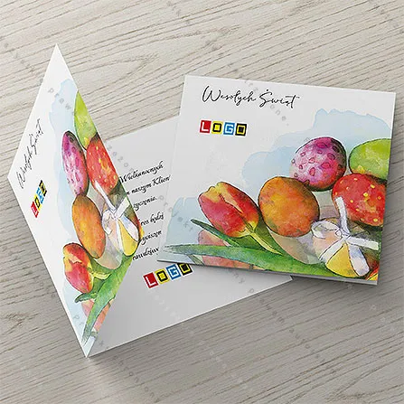 Karnet WN2-094 Malowany stos pisanek z kokardką, tył
