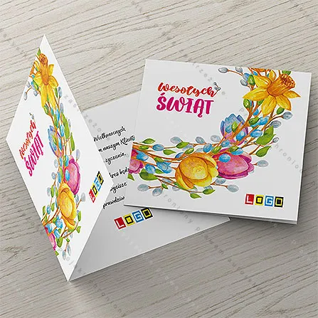 Karnet WN2-107 Żonkile i bazie w łuku, tył