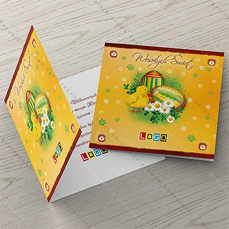 Karnet WN2-163 Dwie pisanki na słonecznej żółci, tył