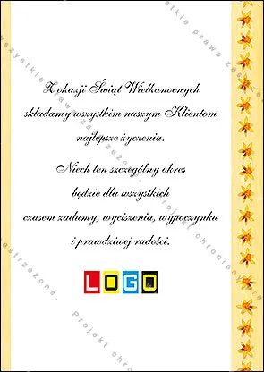 Kartka WZ1-090 Podwójne życzenia nad zdjęciem jaj, tył